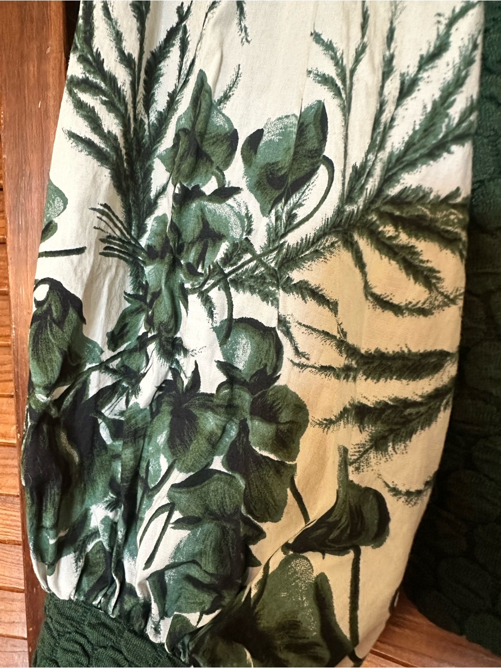 Porridge by Anthropologie textured sweatshirt in green and white size XS - Picture 9 of 11